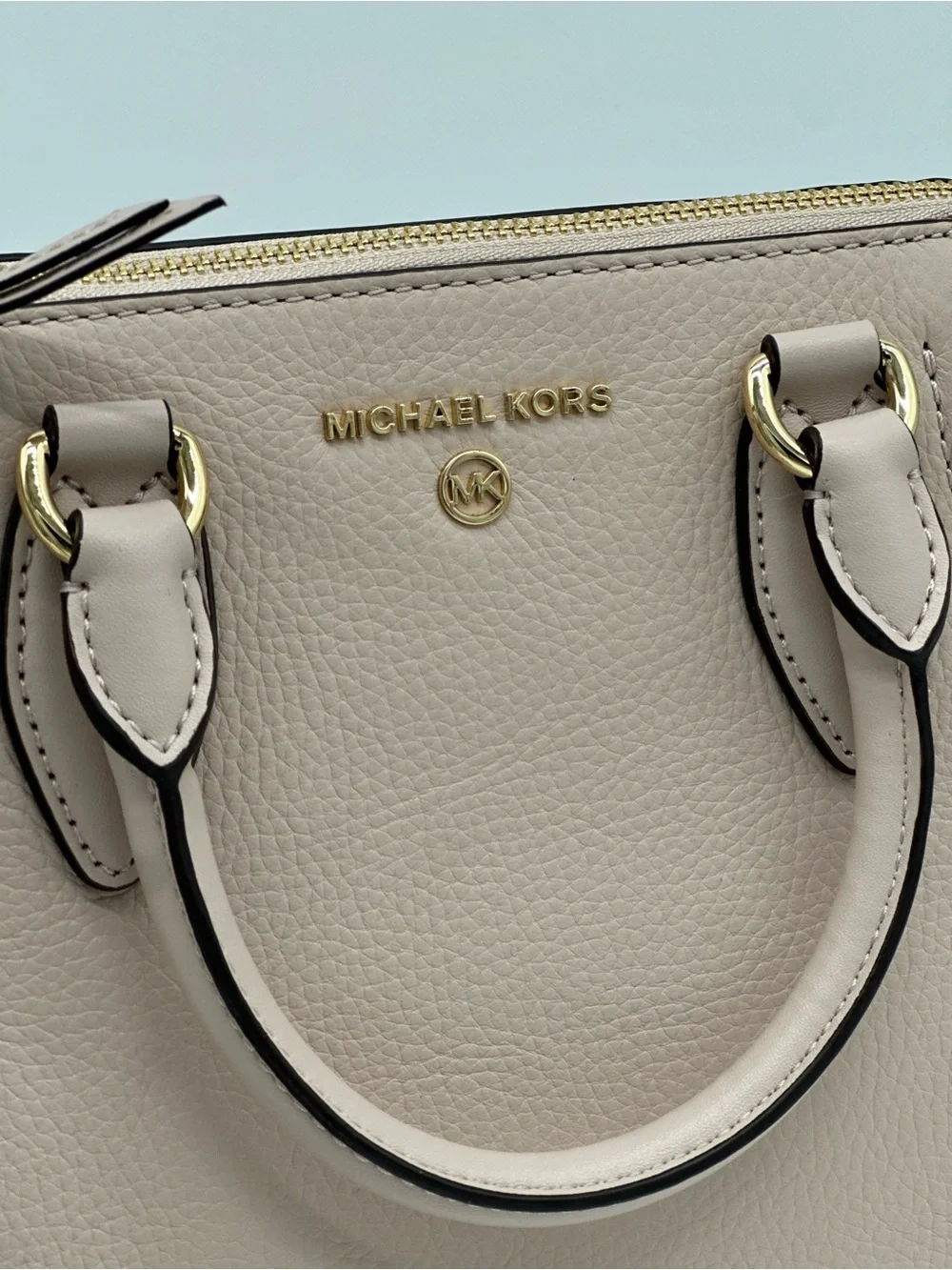 Michael Kors Pink Leather Satchel with Gold Hardware
